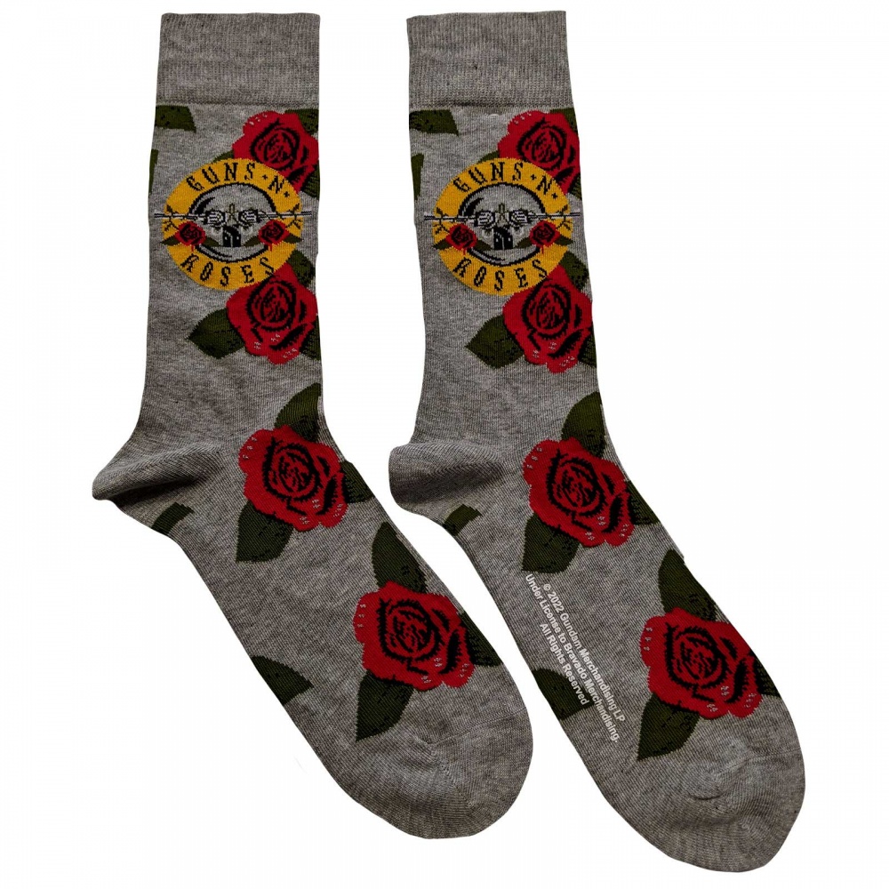 Guns n Roses Bullet Logo & Roses Socks (7-11)