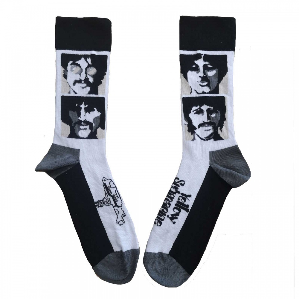 The Beatles Sea of Science Faces b&w Socks (7-11)