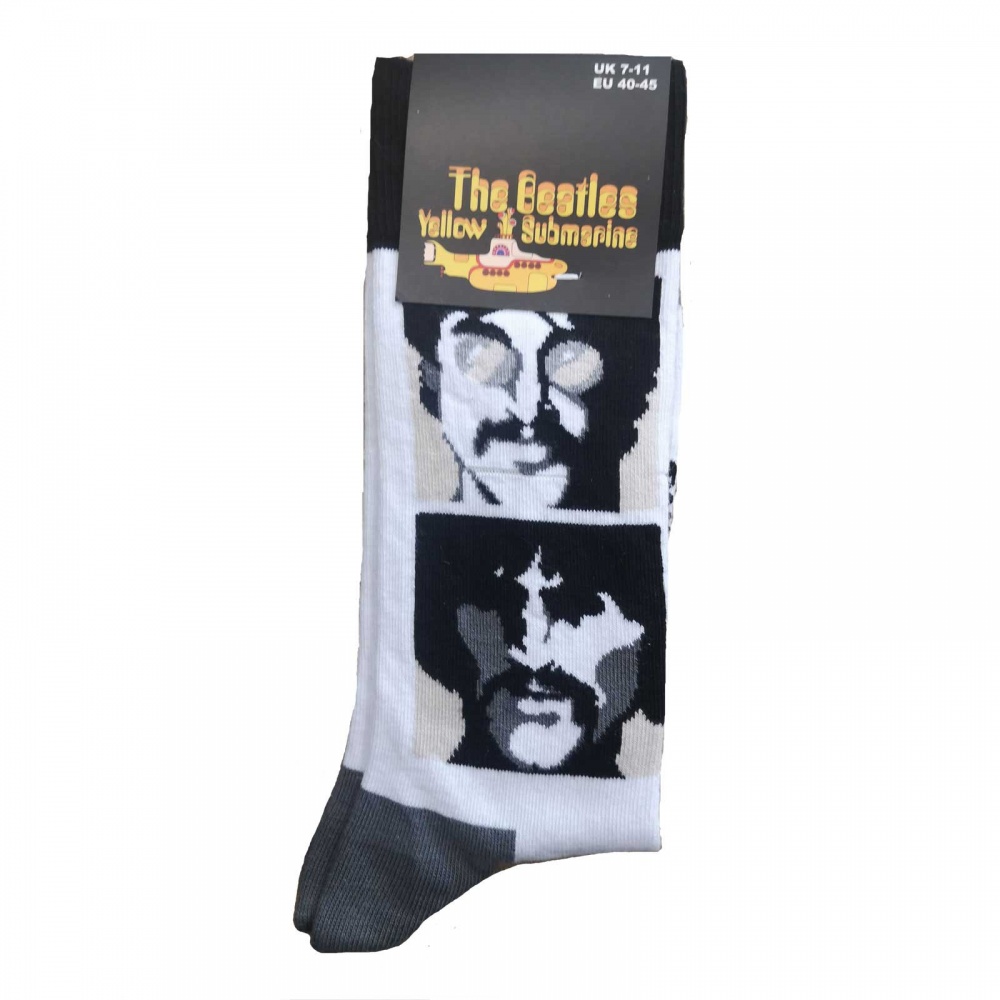 The Beatles Sea of Science Faces b&w Socks (7-11)