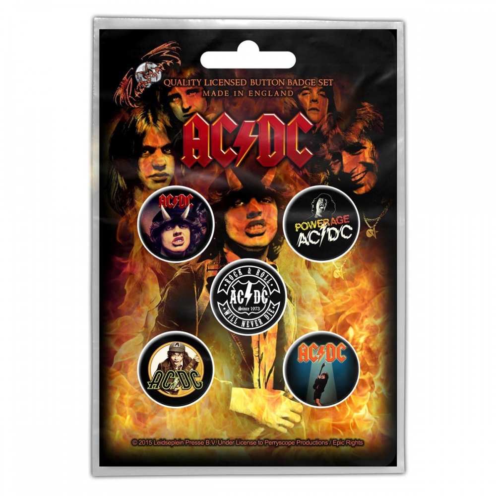 AC/DC Highway To Hell Button Badge Set