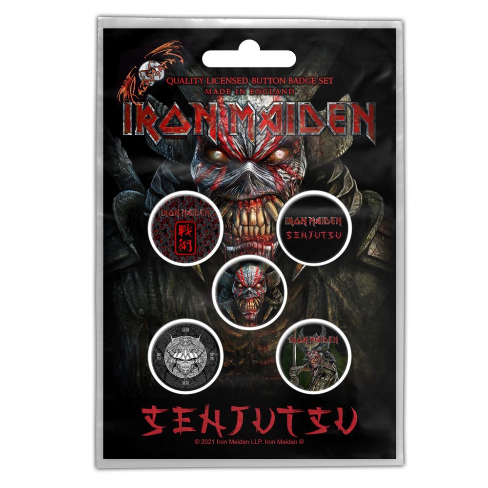 Iron Maiden Senjutsu Button Badge Set