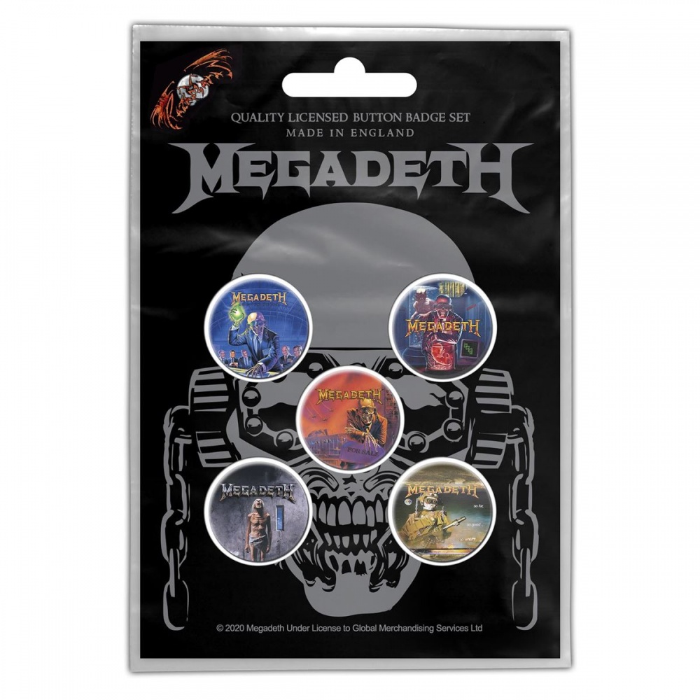 Megadeth Vic Rattlehead Button Badge Set