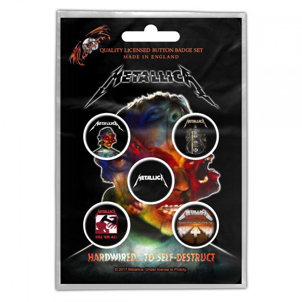 Metallica Hardwired... To Self-Destruct Button Badge Set