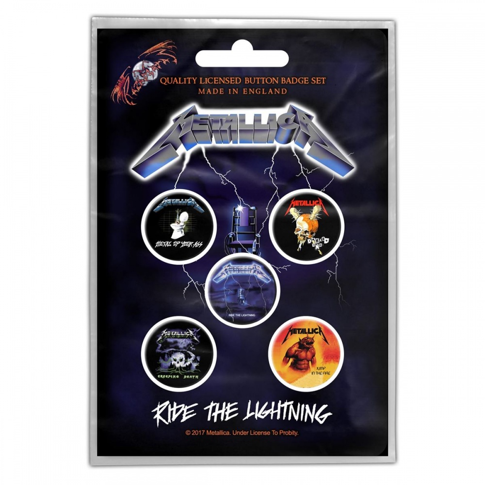 Metallica Ride The Lightning Button Badge Set