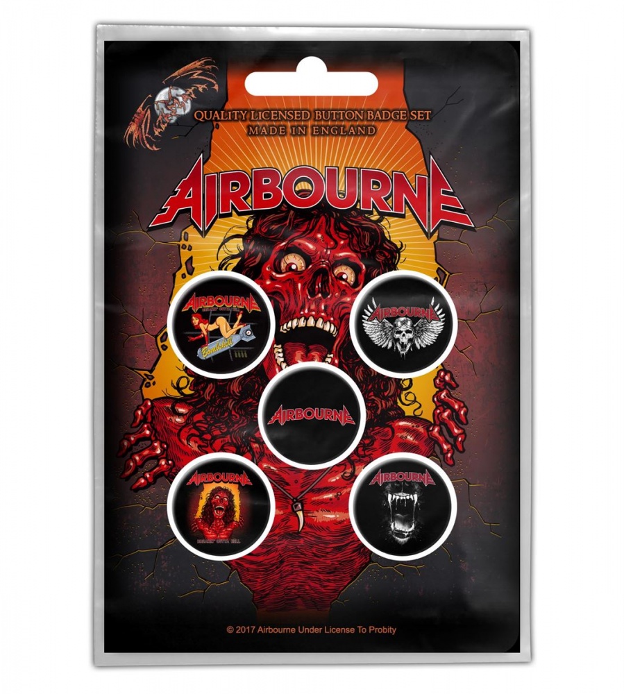 Airbourne Breakin' Outta Hell Button Badge Set
