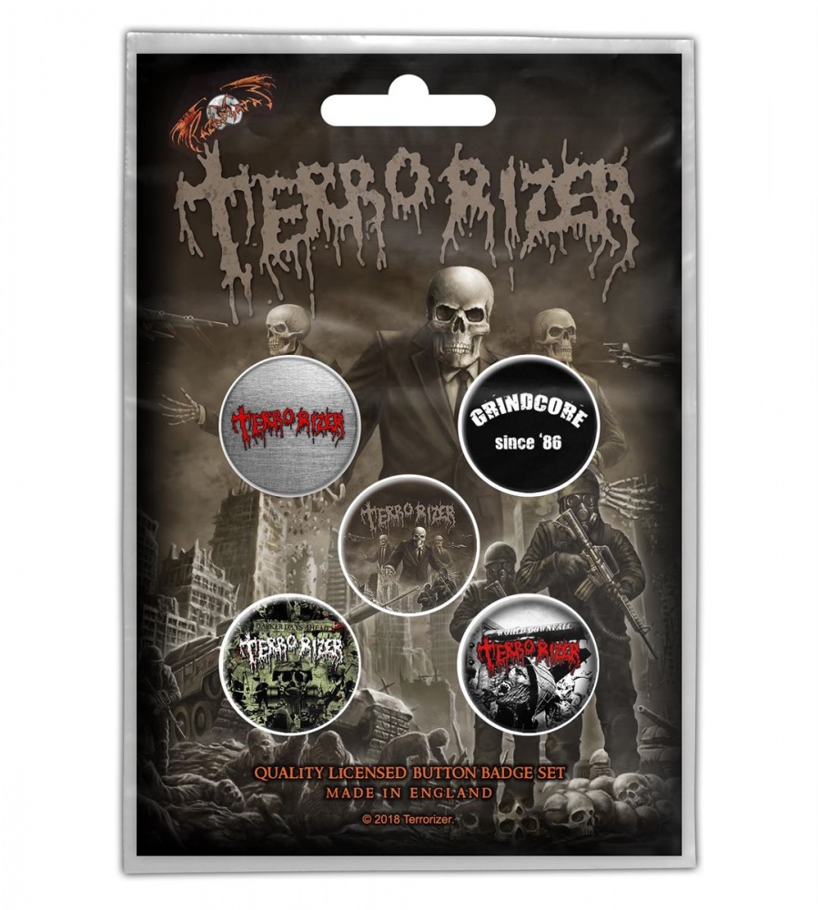 Terrorizer Caustic Attack Button Badge Set