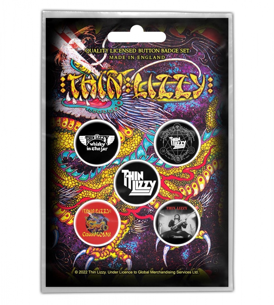 Thin Lizzy Chinatown Button Badge Set