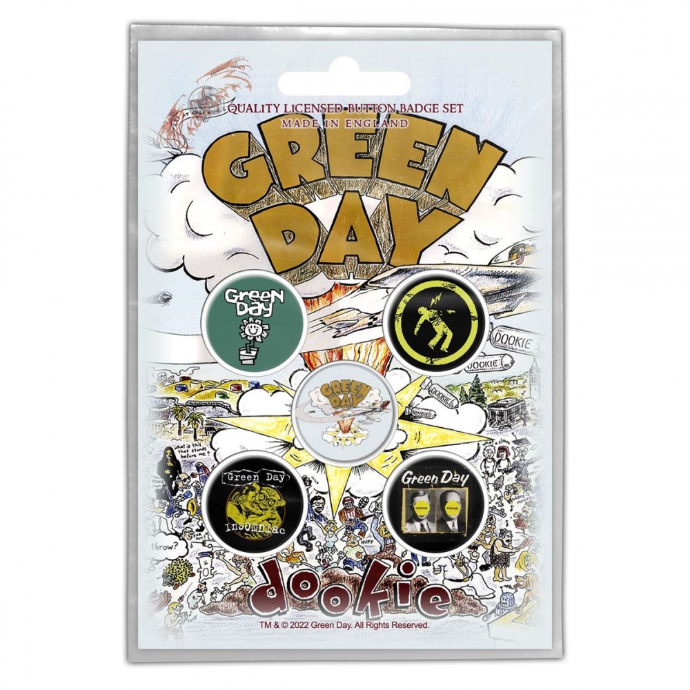 Green Day Dookie Button Badge Set