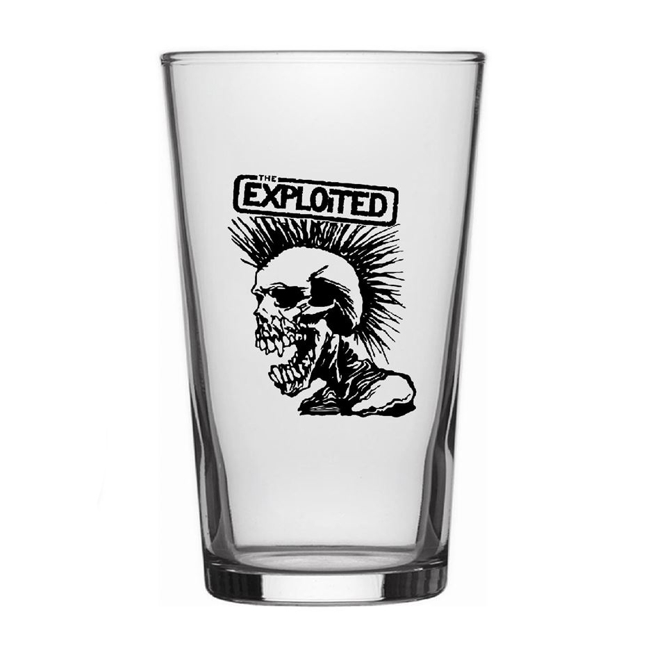 The Exploited Logo Beer Glass