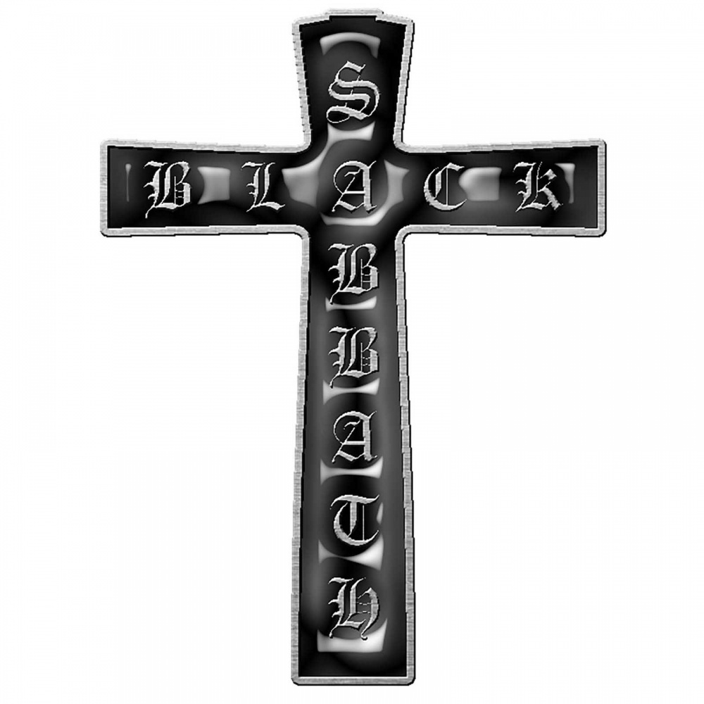 Black Sabbath Logo Cross Pin Badge