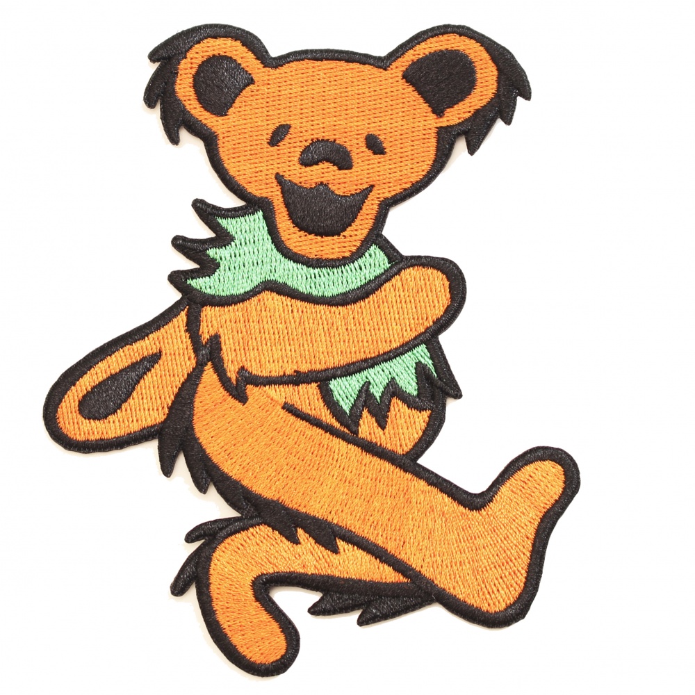 Grateful Dead Orange Dancing Bear Patch