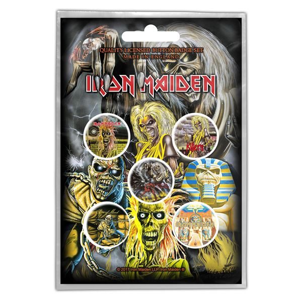 Iron Maiden Early Albums Button Badge Set