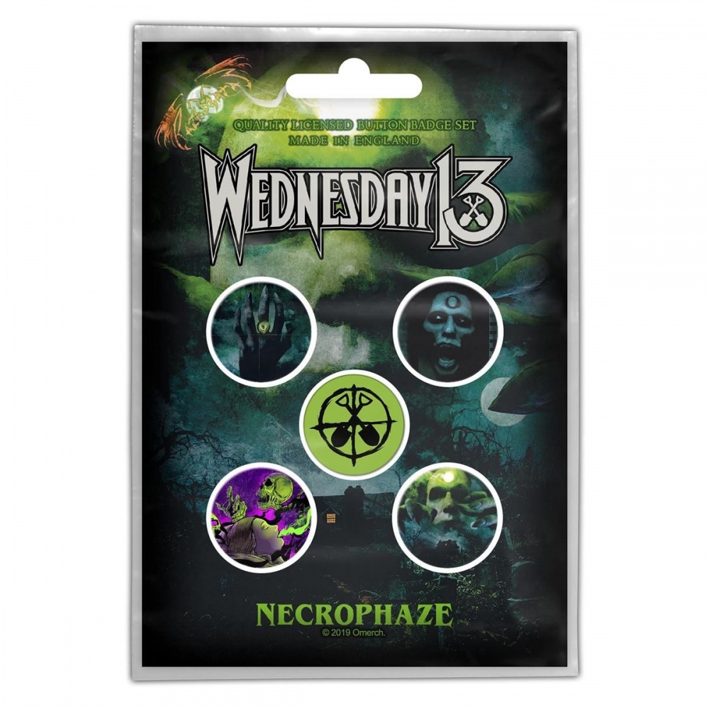 Wednesday 13 Necrophaze Button Badge Set
