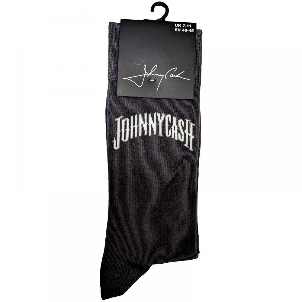 Johnny Cash Man In Black Logo Socks (7-11)