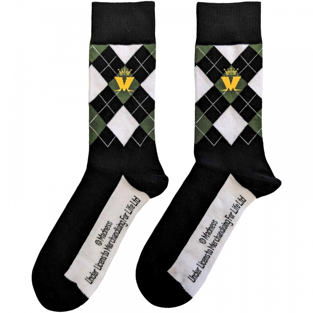 Madness Logo Green Diamond Socks (7-11)