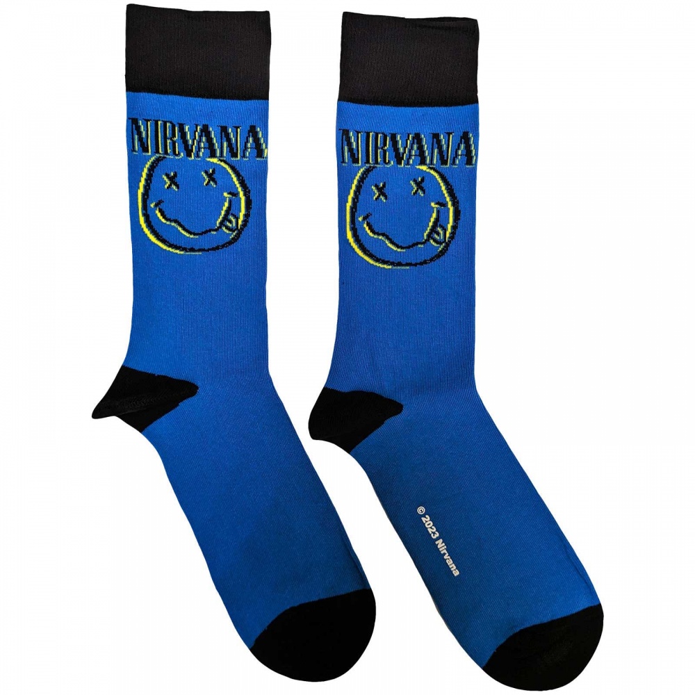 Nirvana Inverse Happy Face Socks (7-11)