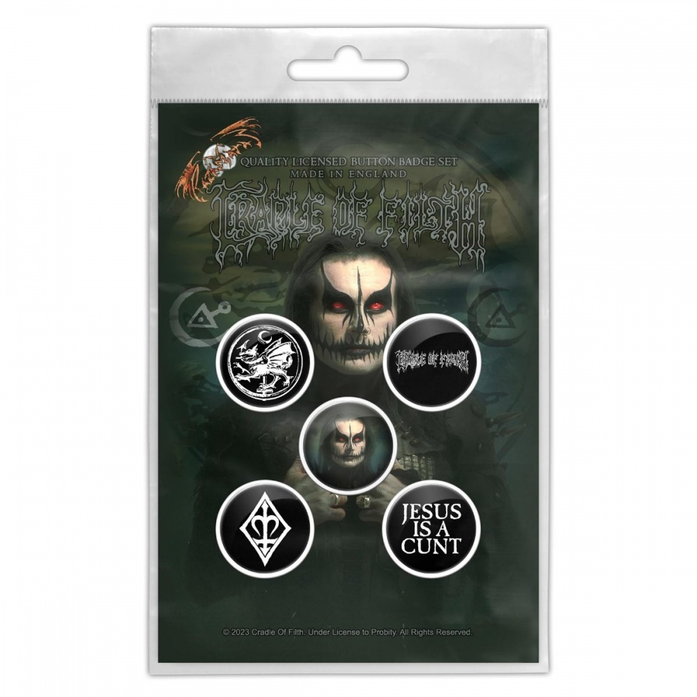 Cradle of Filth Hammer of The Witches Button Badge Set