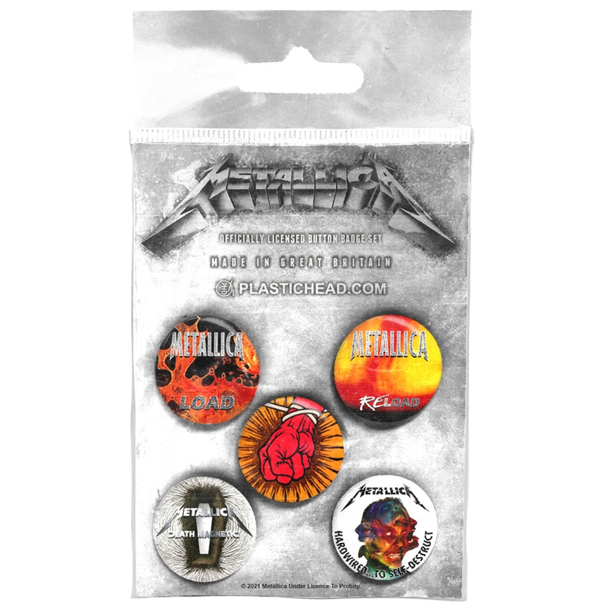 Metallica Albums 1996 - 2016 Button Badge Set