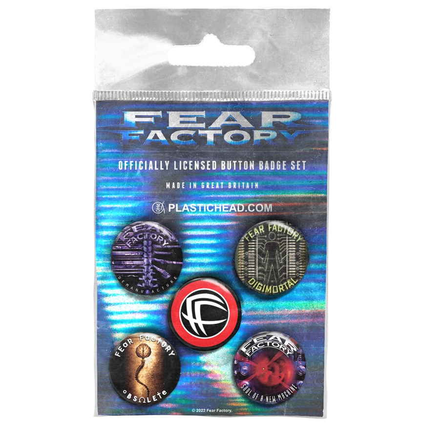 Fear Factory Albums 1992 - 2001 Button Badge Set