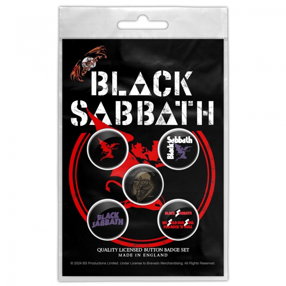 Black Sabbath Red Devil Button Badge Set