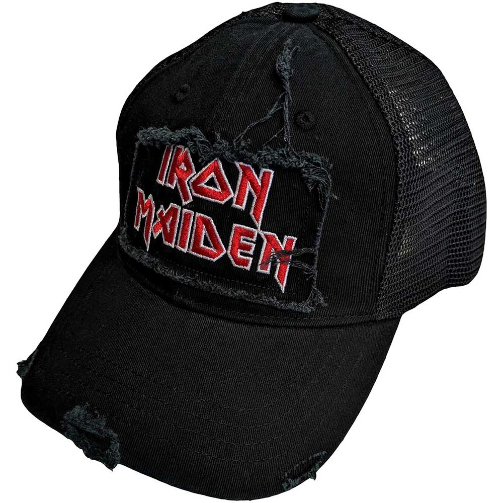 Iron Maiden Logo Scuffed Baseball Cap