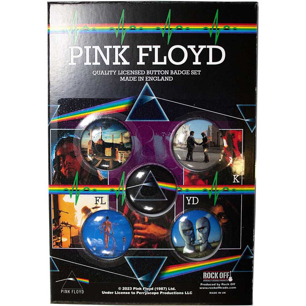 Pink Floyd Album Covers Button Badge Set