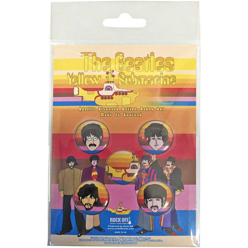 The Beatles Yellow Submarine Portrait Button Badge Set