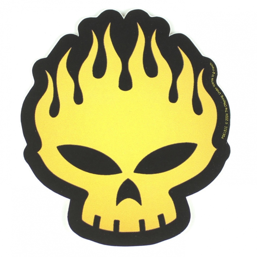 The Offspring Flaming Skull Vinyl Sticker