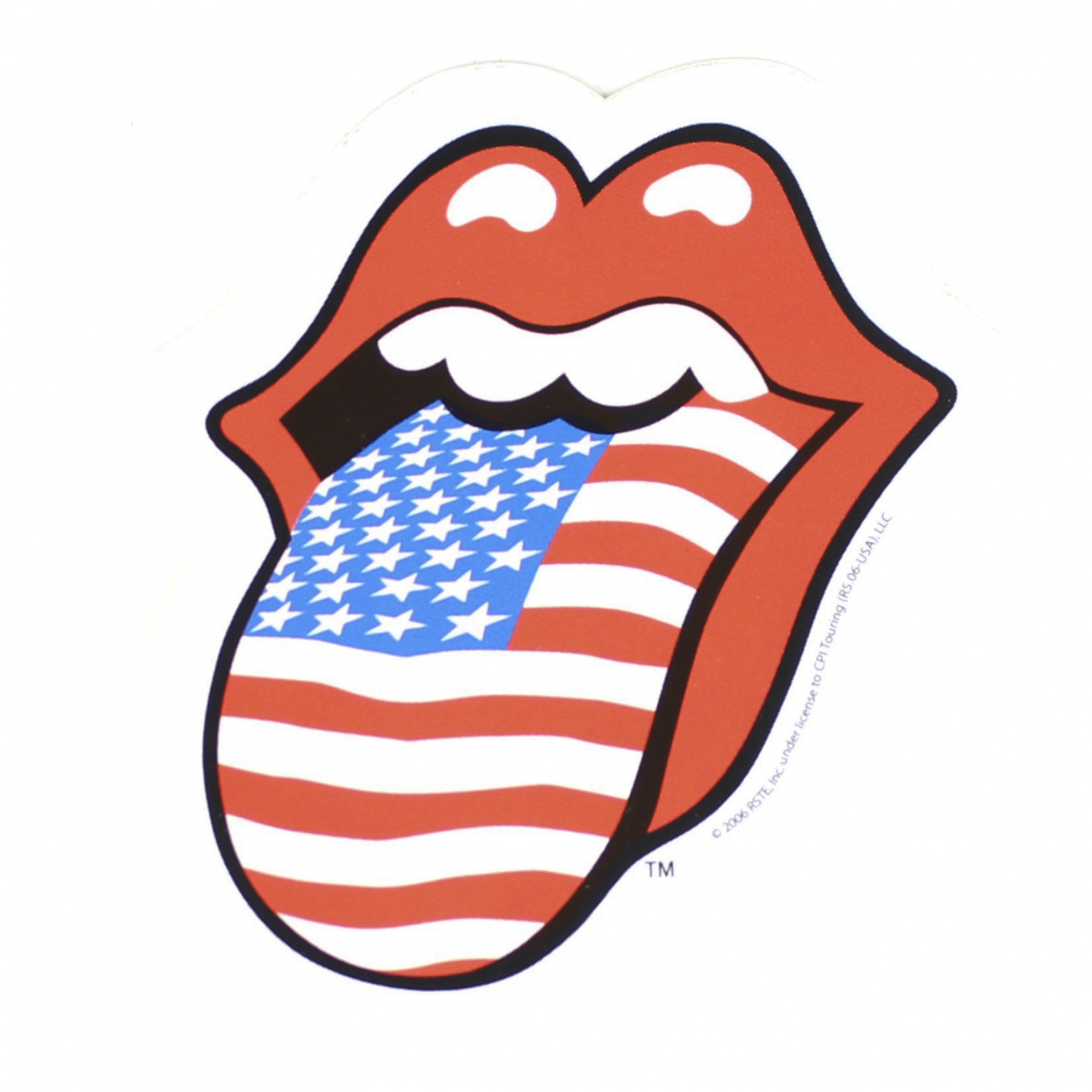 The Rolling Stones USA Flag Tongue Vinyl Sticker