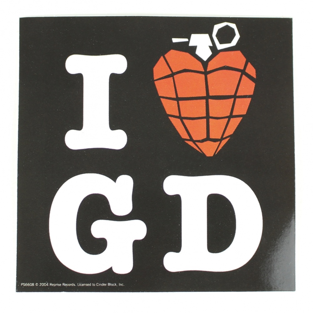 Green Day I Love GD Vinyl Sticker