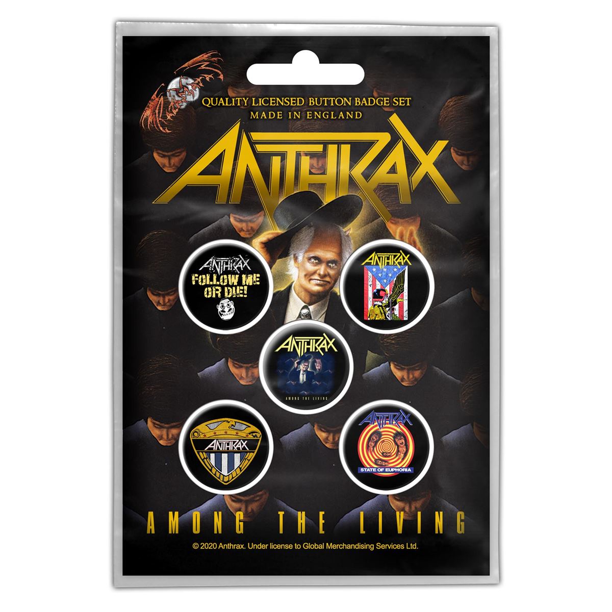 Anthrax Among The Living Button Badge Set