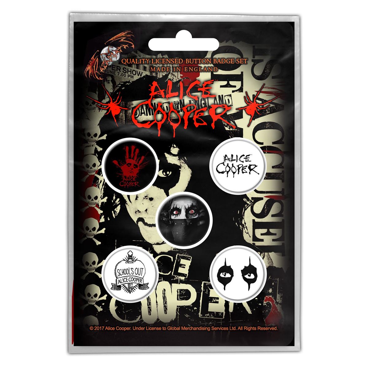 Alice Cooper Eyes Button Badge Set