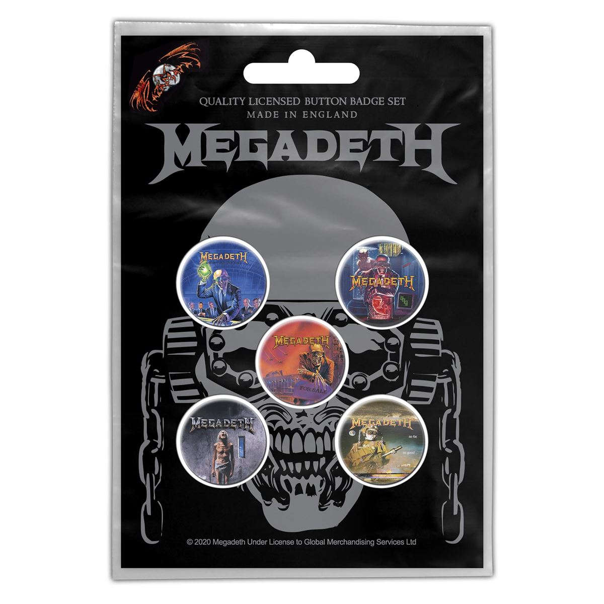 Megadeth Vic Rattlehead Button Badge Set