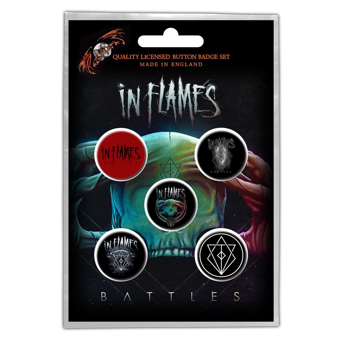 In Flames Battles Button Badge Set