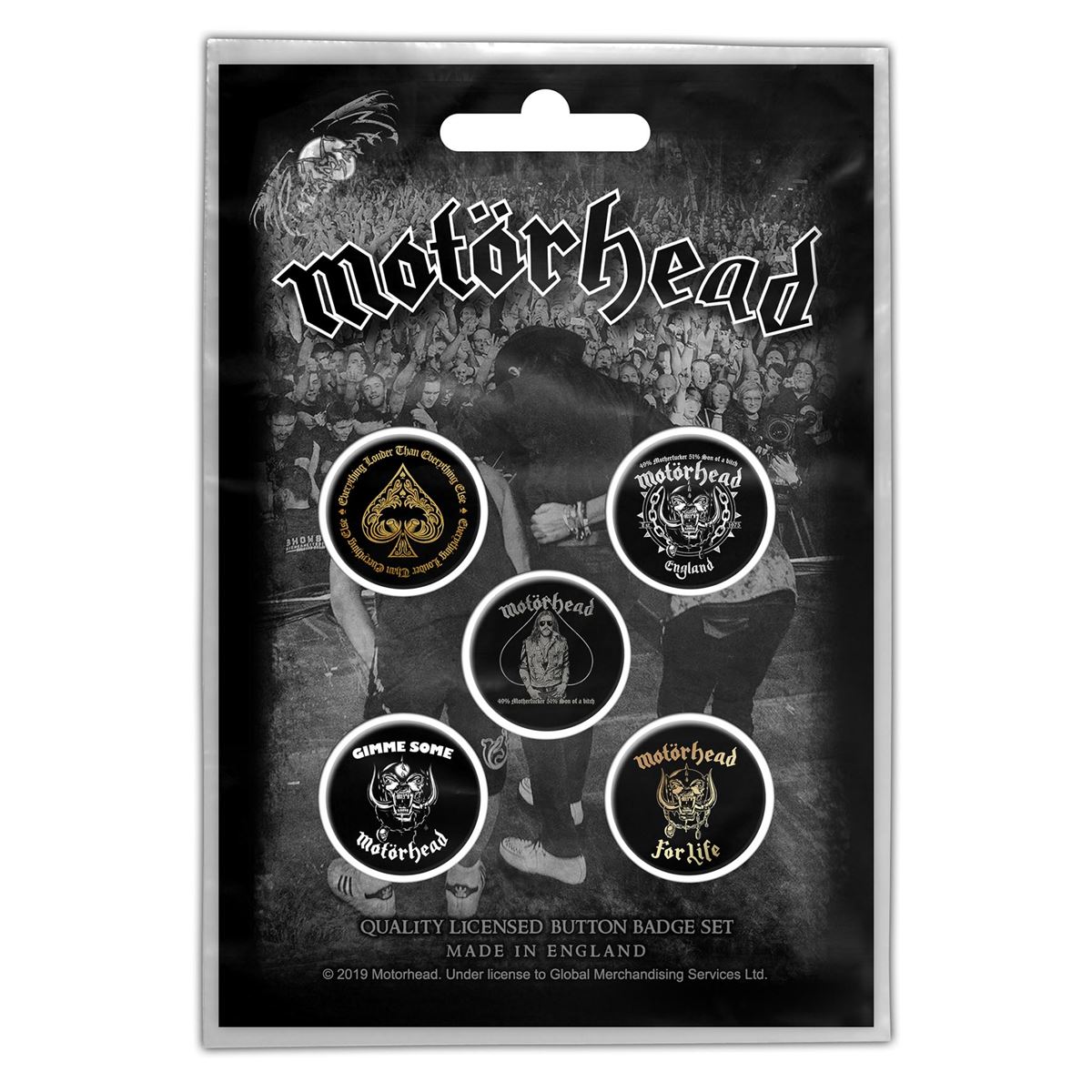 Motorhead Clean Your Clock Button Badge Set