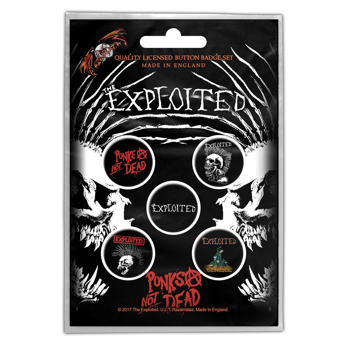 The Exploited Punks Not Dead Button Badge Set