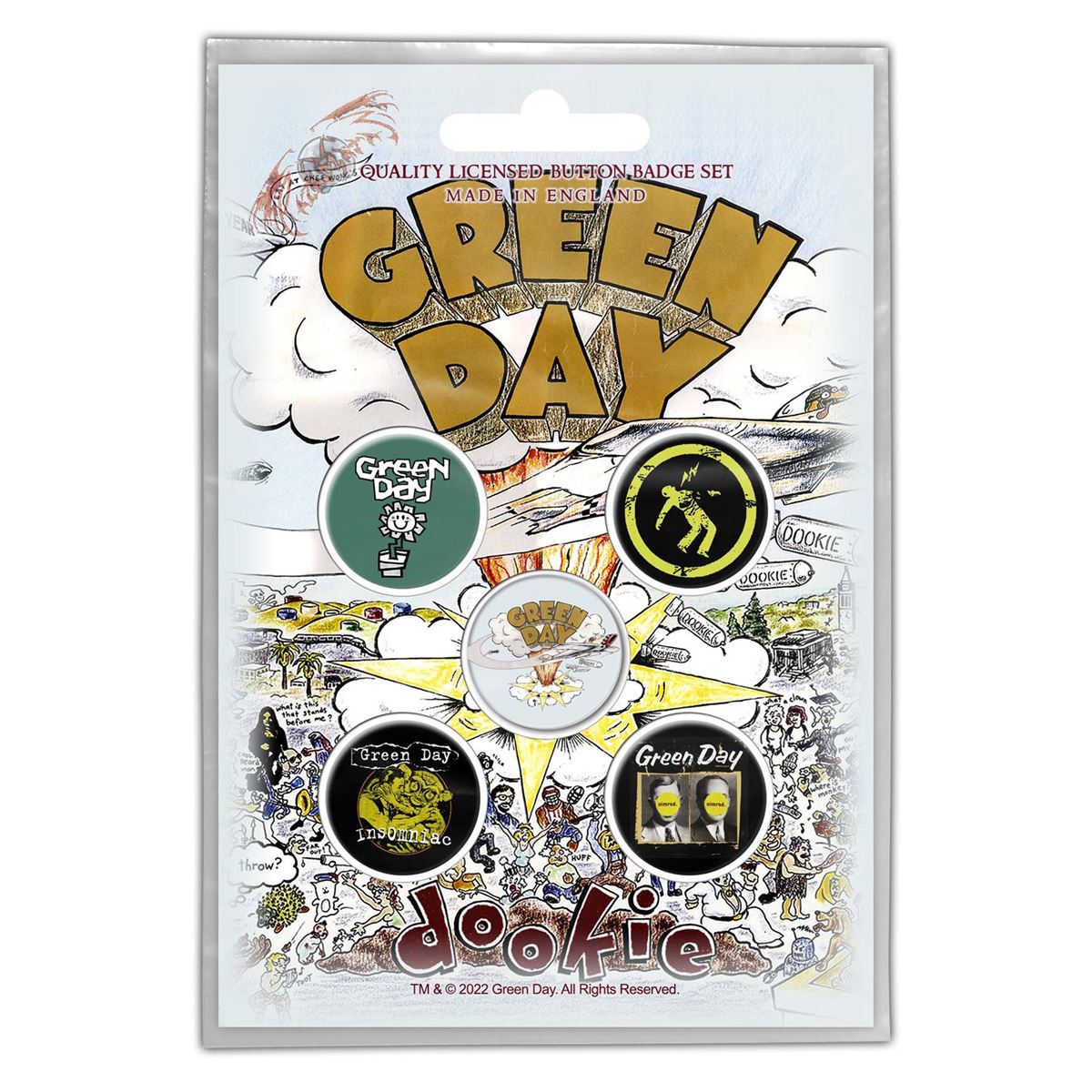 Green Day Dookie Button Badge Set