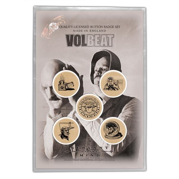 Volbeat Servant of The Mind Button Badge Set