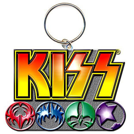 KISS Logo & Icons Metal Keyring