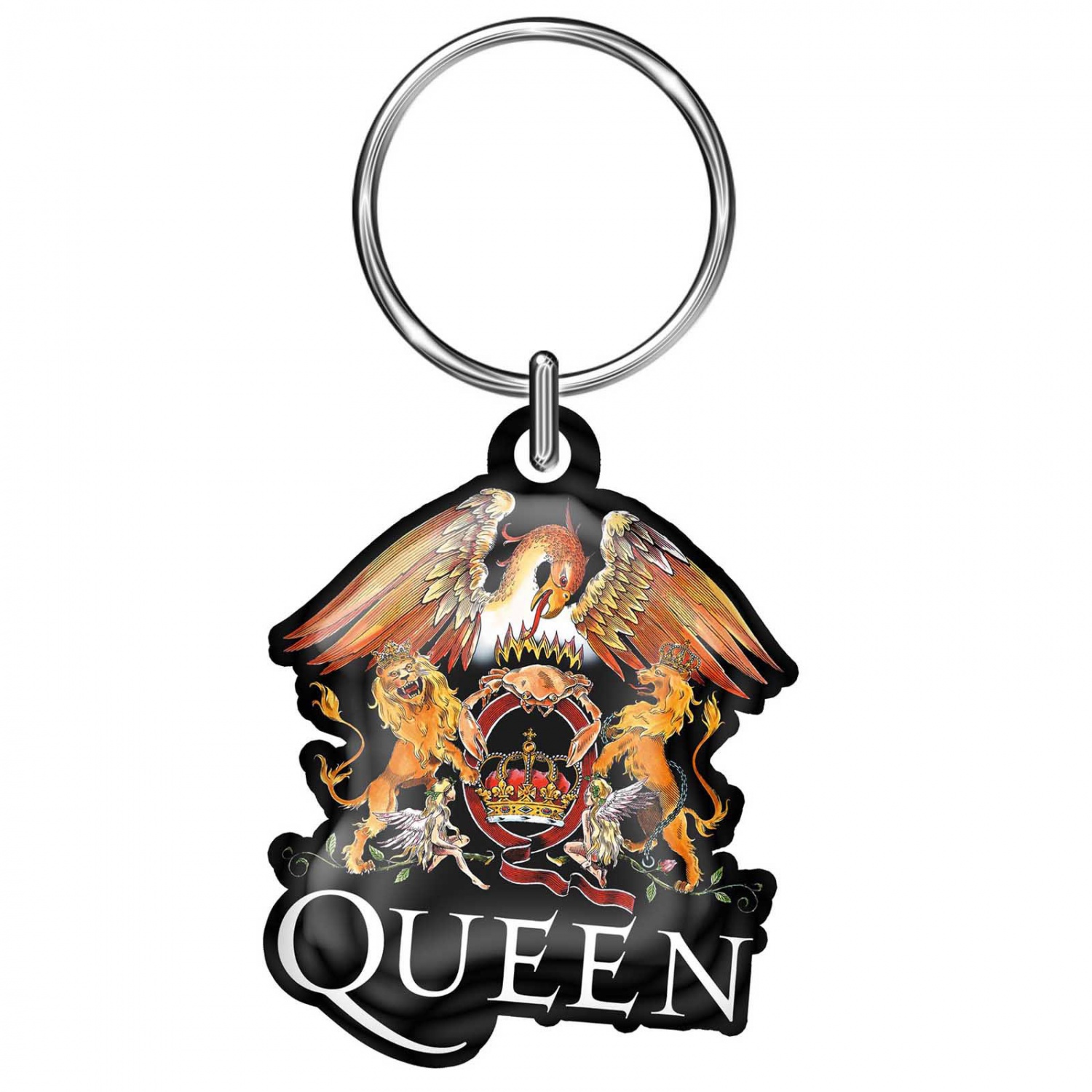 Queen Crest Logo Metal Keyring