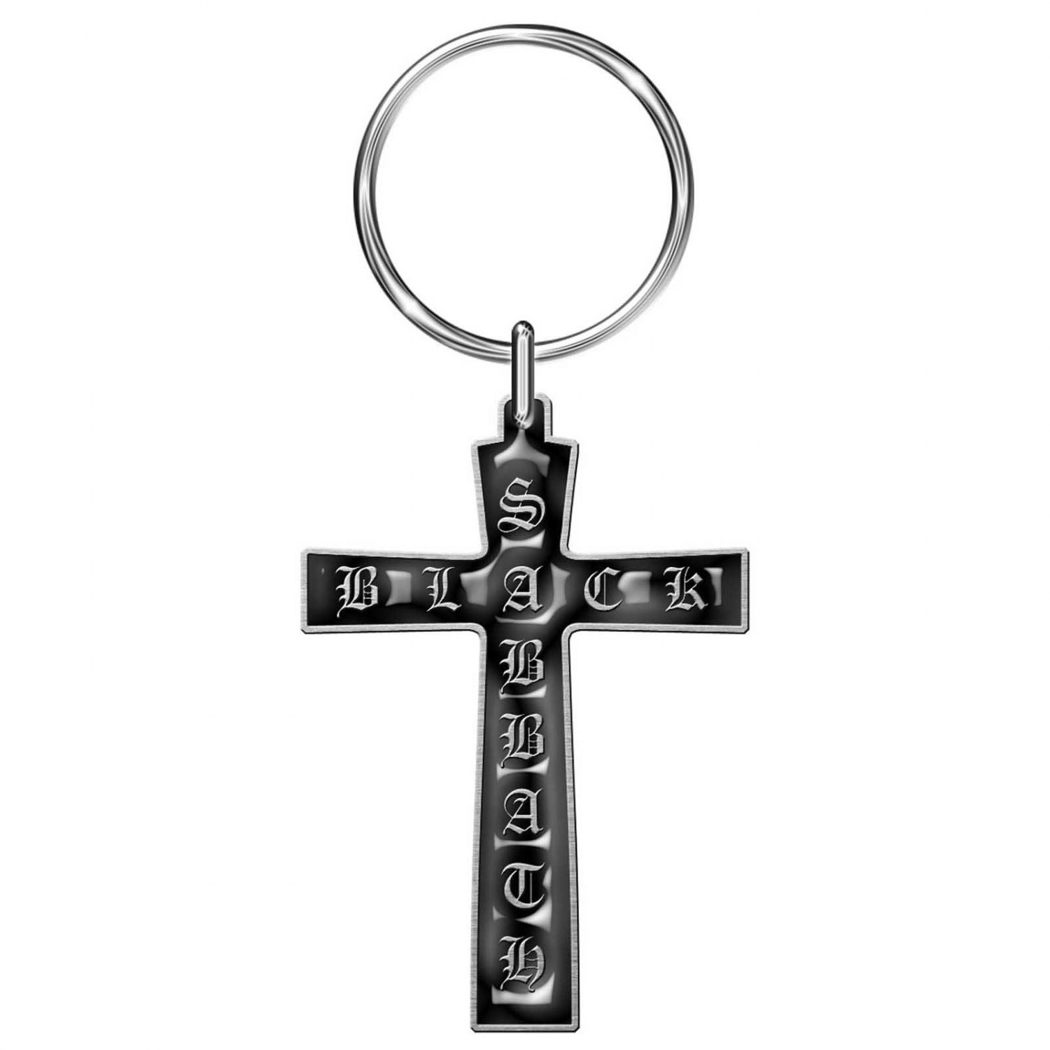 Black Sabbath Logo Cross Metal Keyring