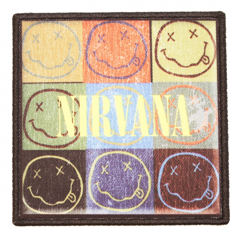 Nirvana Distressed Happy Face Blocks Patch