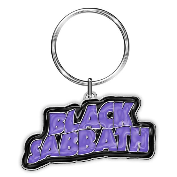 Black Sabbath Purple Logo Metal Keyring