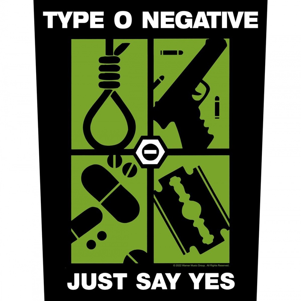 Type O Negative Just Say Yes Back Patch