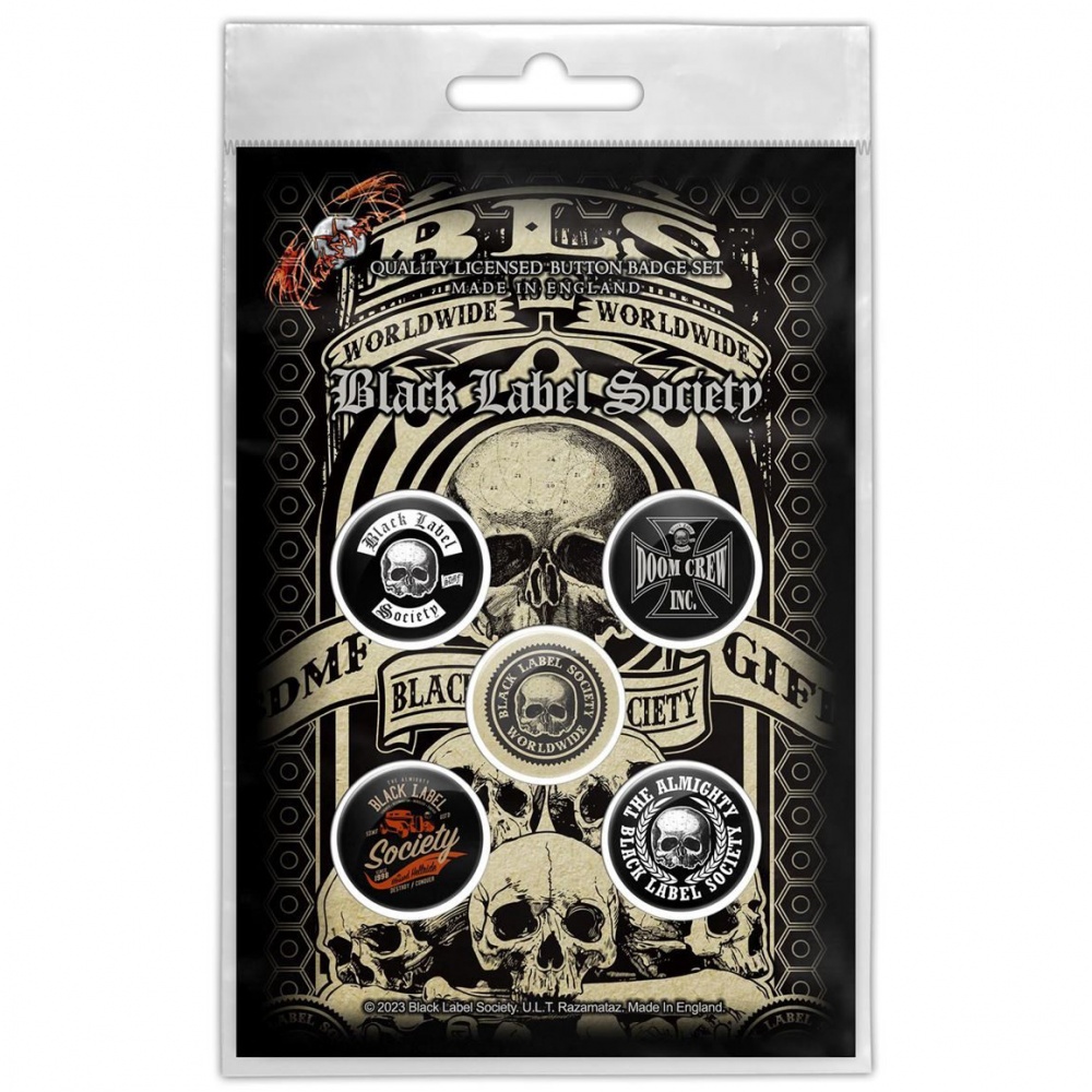 Black Label Society Worldwide Button Badge Set