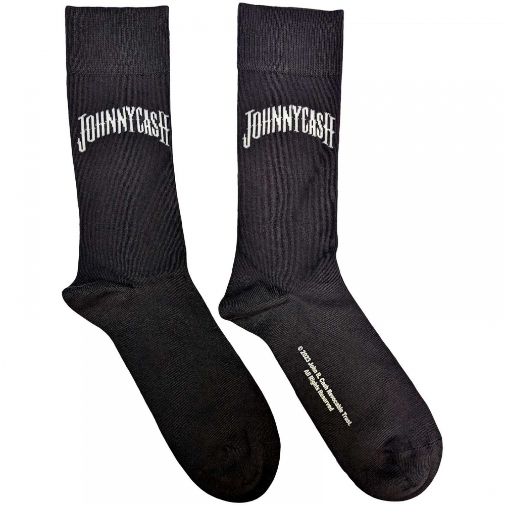 Johnny Cash Man In Black Logo Socks (7-11)