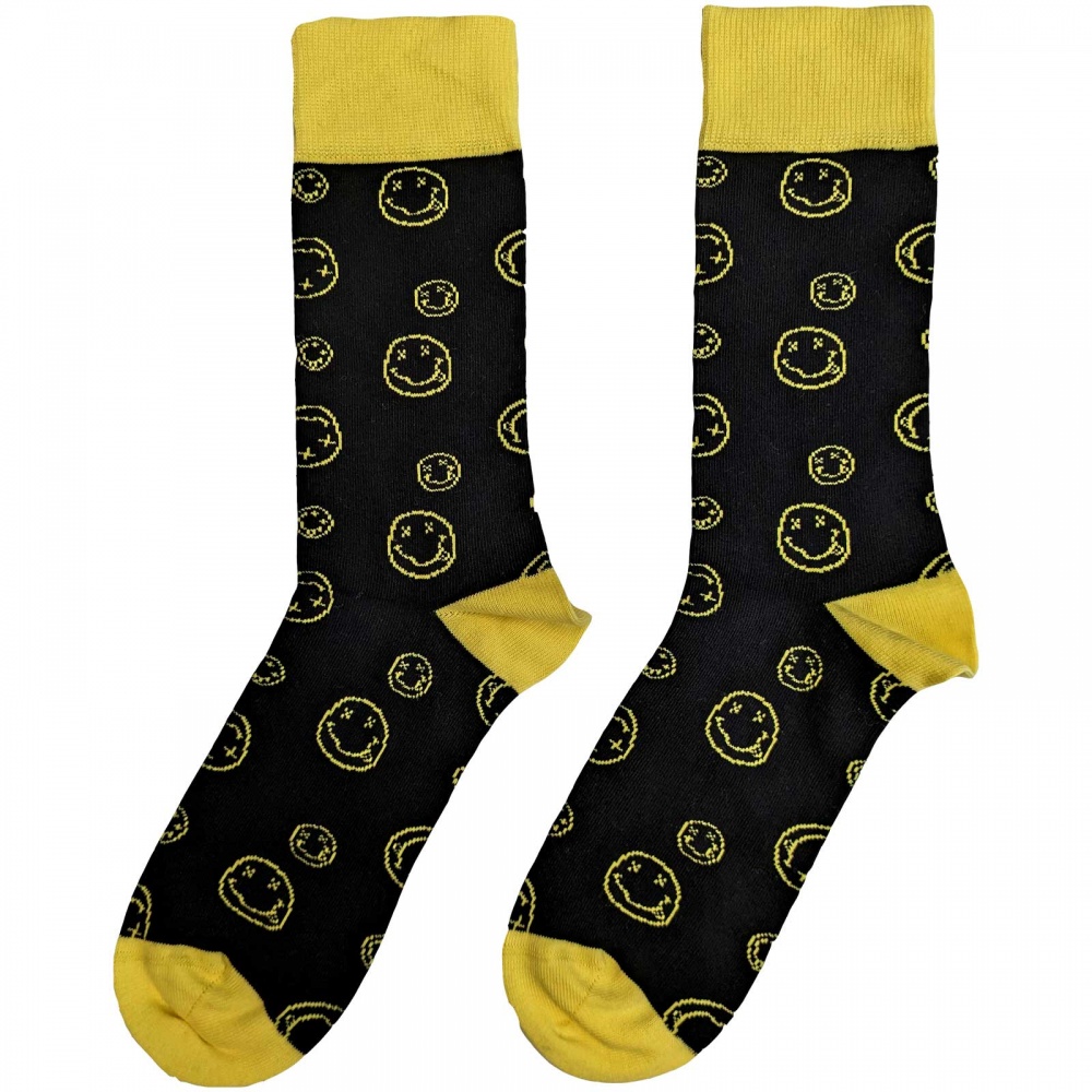 Nirvana Outline Happy Faces Socks (7-11)