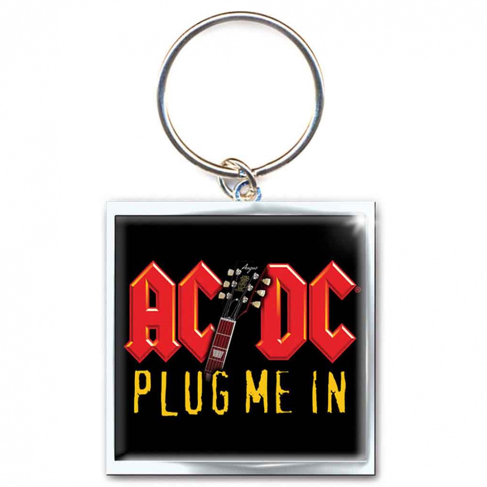 AC/DC Plug Me In Metal Keyring