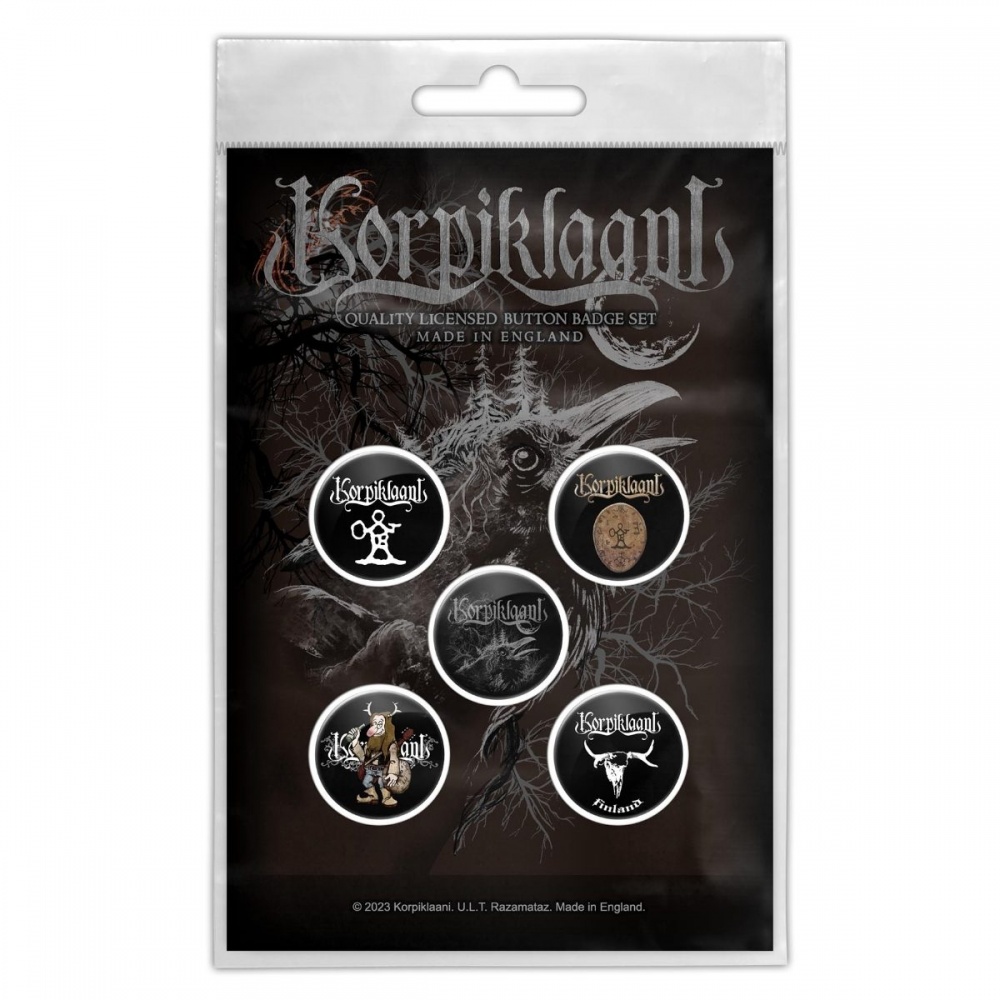 Korpiklaani Raven Button Badge Set