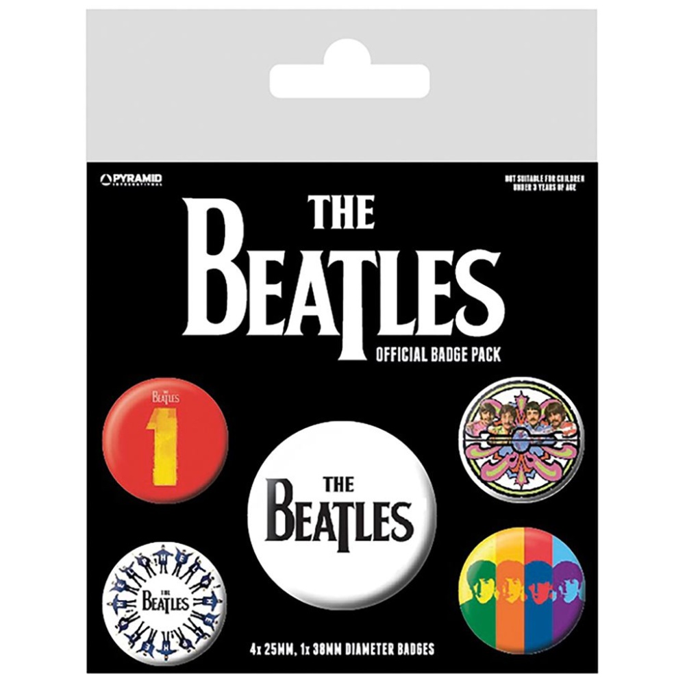 The Beatles (Black) Official Badge Pack